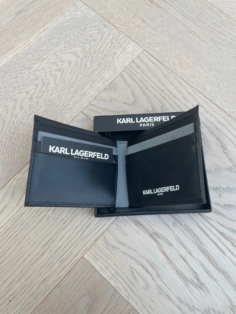 Karl Lagerfeld Black & White Patterned Bifold Wallet